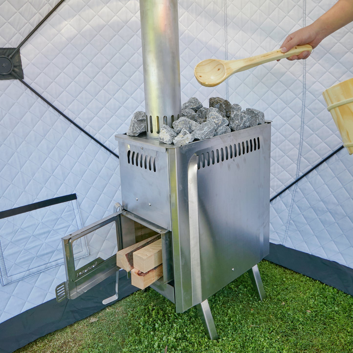 New Outdoor Portable 3-4person Sauna Tent With Wood Burning Stove