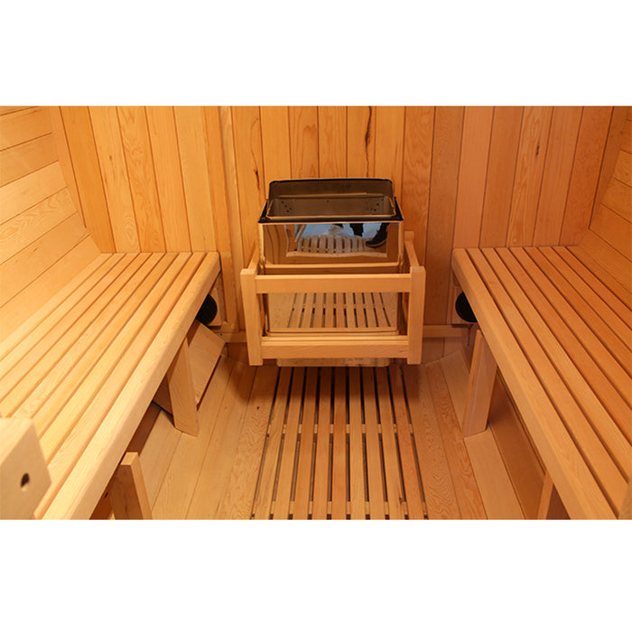 Smartmak® Canadian Hemlock/Red Cedar Outdoor Barrel Sauna Nature 3 (In Stock)