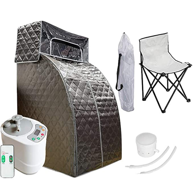 Smartmak Steam Sauna Set, with Head Cover, Chair and 2L Steamer