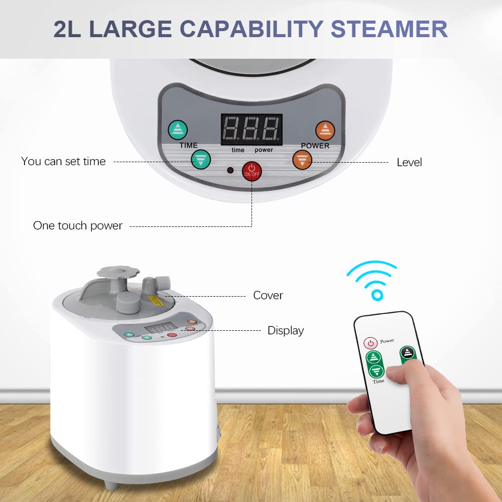 Smartmak Portable Steam Sauna Kit, Include Tent with Hat and 2L Steamer
