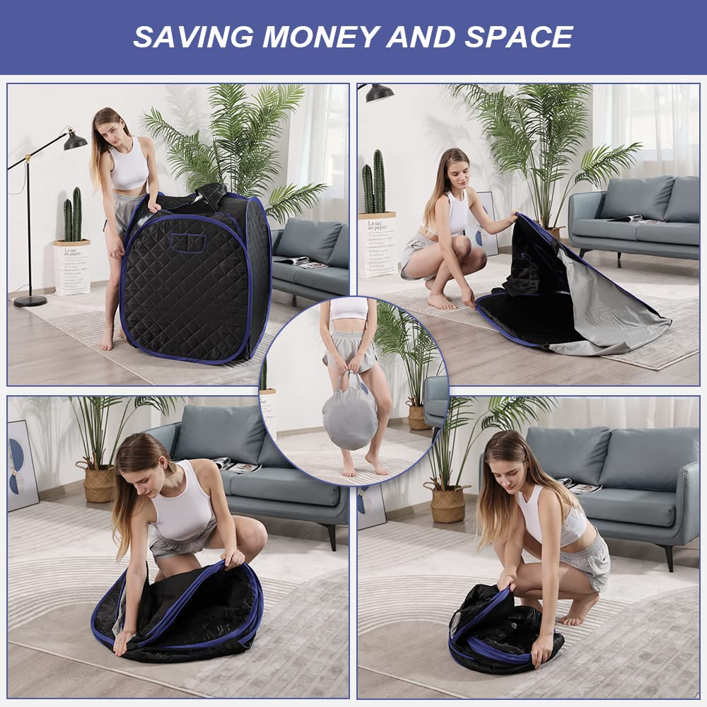 Smartmak Portable Steam Sauna Kit, Include Tent with Hat and 2L Steamer