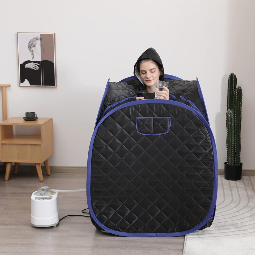 Smartmak Portable Steam Sauna Kit, Include Tent with Hat and 2L Steamer
