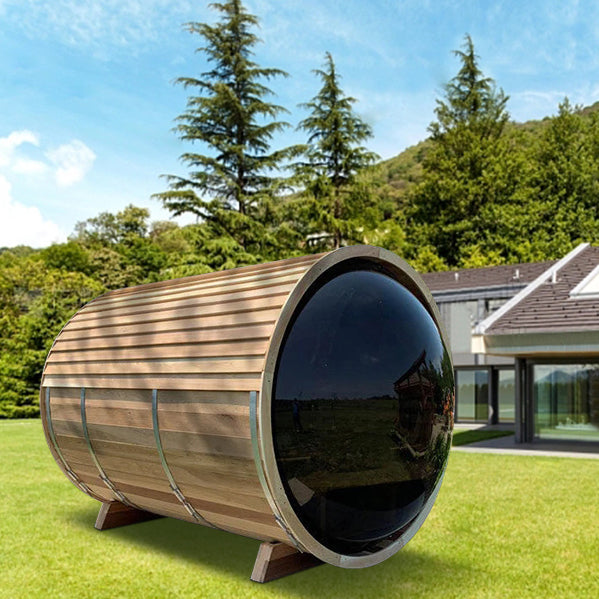 Smartmak® Barrel Sauna With Panoramic View Window Nature 1 (In stock)