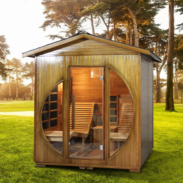 Smartmak® Outdoor Far Infrared Sauna Room with Recliner - Refresh 3