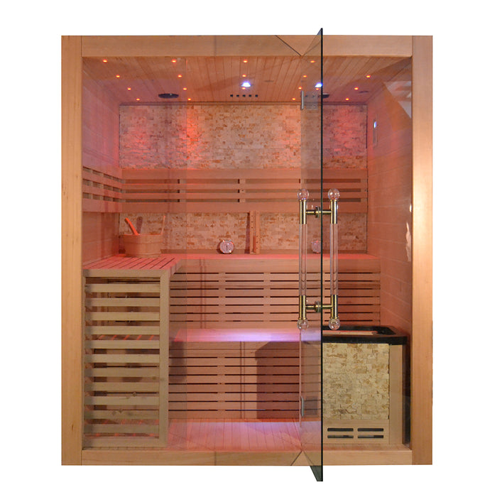 Smartmak® Hemlock / Red Cedar Indoor Therapy Wood Steam Sauna Rooms (Including Shipping and Installation)