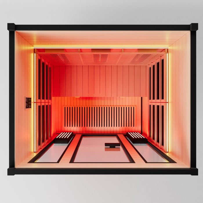 Smartmak 2-3 Person Outdoor Full-spectrum Infrared Sauna with Red Light Therapy - Black 1