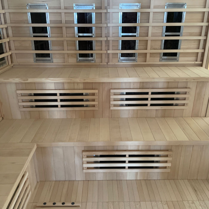 Smartmak® Solid Hemlock Wooden Infrared Spa Sauna Steam Room 6KW For 5 Person Luxury 1