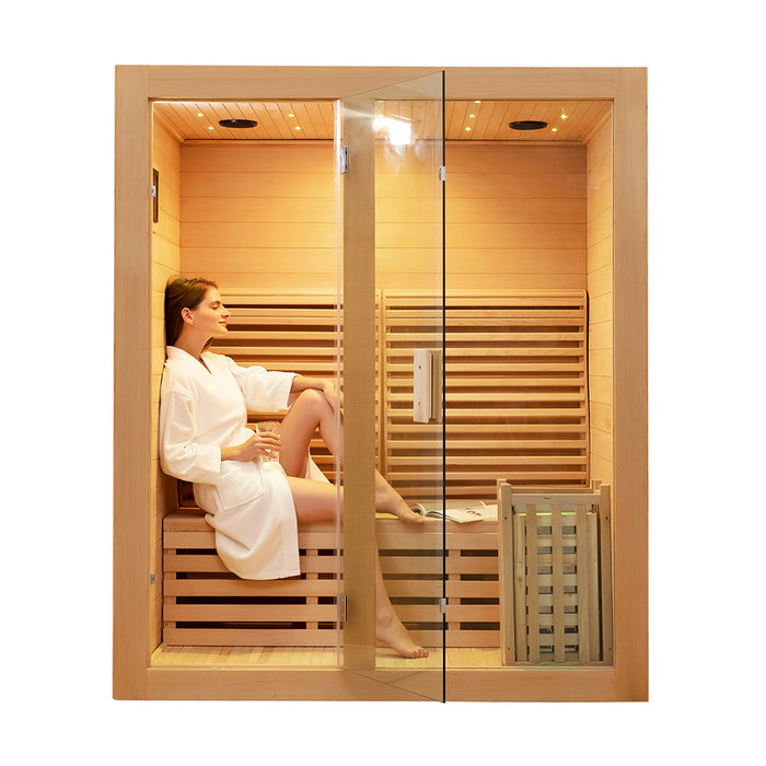 Smartmak® 3 People Indoor Traditional Steam Sauna - Steam 3