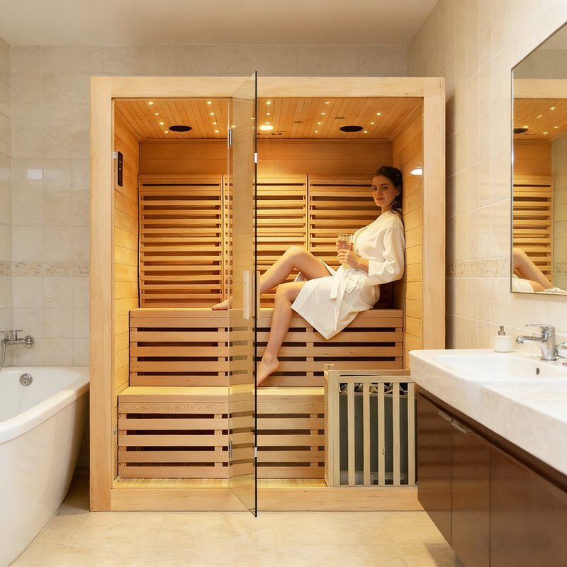 Smartmak® 4 People Indoor Traditional Steam Sauna - Steam 4 (Delivery in 1-2 Weeks)