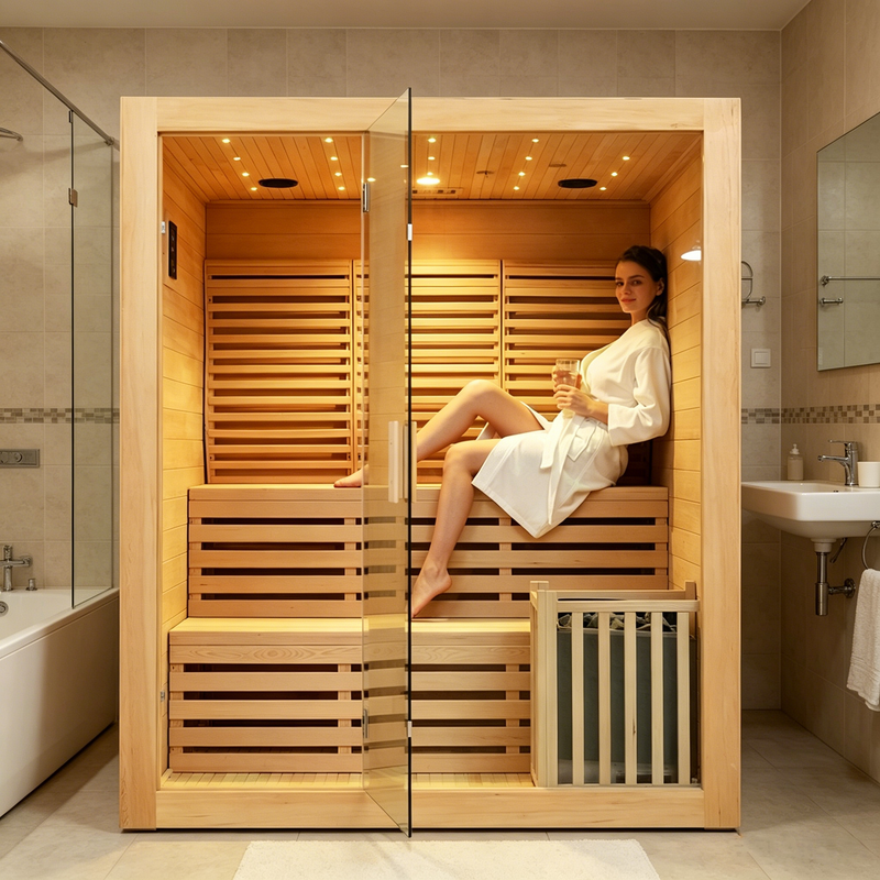 Smartmak® 4 People Indoor Traditional Steam Sauna - Steam 4