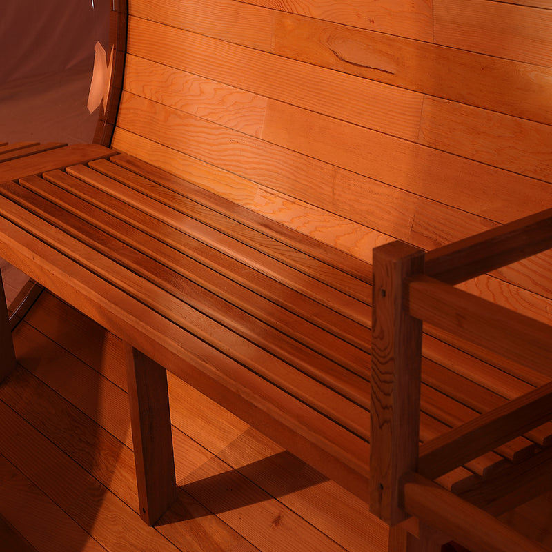 Smartmak® 4 People Barrel Sauna With Panoramic View Window - Barrel 4