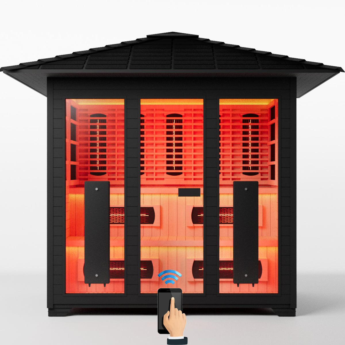 smartmak-6-8-person-outdoor-full-spectrum-infrared-sauna-with-red-light-therapy-black-4