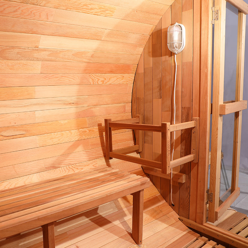 Smartmak® 4 People Barrel Sauna With Panoramic View Window - Barrel 4