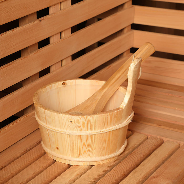 Smartmak® 6 People Wood Outdoor Square Sauna Room - Square 2