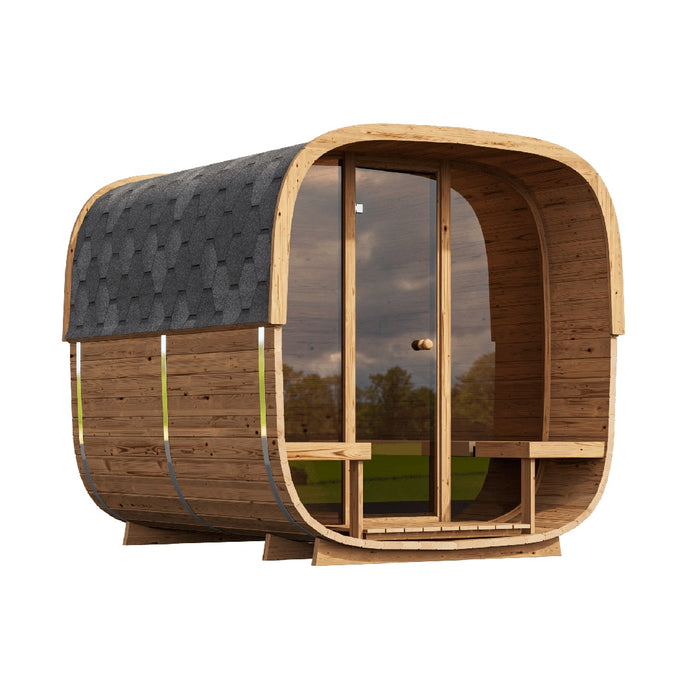 Smartmak® Cube Square Outdoor Sauna with Porch Square 6