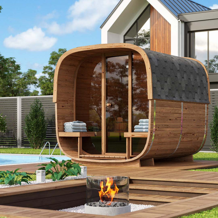 Smartmak® Cube Square Outdoor Sauna with Porch Square 6  (Including Shipping and Installation)