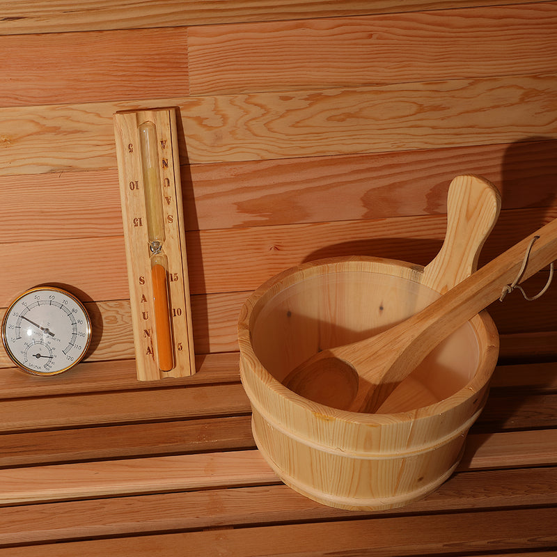 Smartmak® 4 People Barrel Sauna With Panoramic View Window - Barrel 4