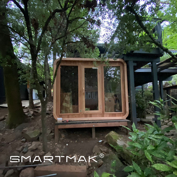 Smartmak® 6 People Wood Outdoor Square Sauna Room - Square 2