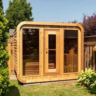 Smartmak® 6 People Wood Outdoor Square Sauna Room - Square 2