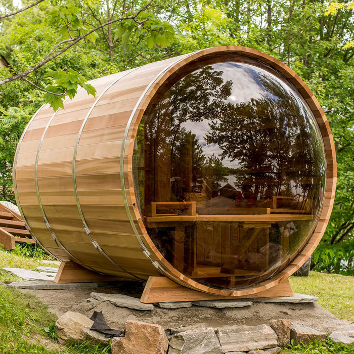 Smartmak® 6-8 people Barrel Sauna with Panoramic View  - Barrel 7