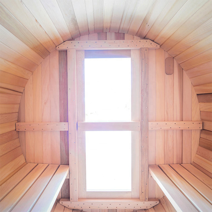 Smartmak® Canadian Hemlock/Red Cedar Outdoor Barrel Sauna - Barrel 3