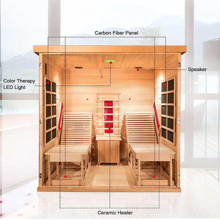 Smartmak® Indoor Far Infrared Sauna Room with Recliner - Refresh 1