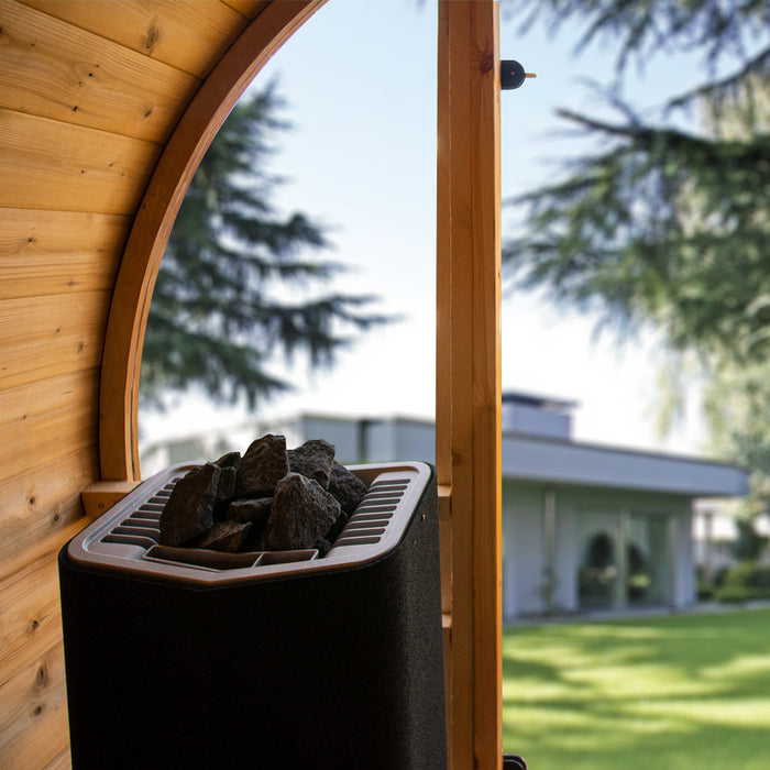 Smartmak® Outdoor Barrel Sauna（3-4 Person）Nature 4  (Including Shipping and Installation)