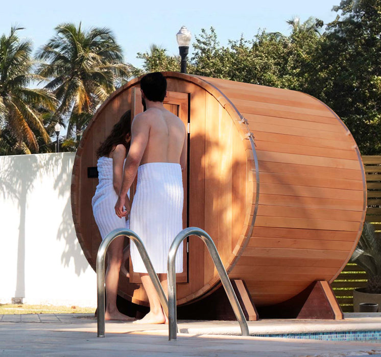 Smartmak® Traditional Outdoor Barrel Sauna Kit Nature 5 (Including Shipping and Installation)