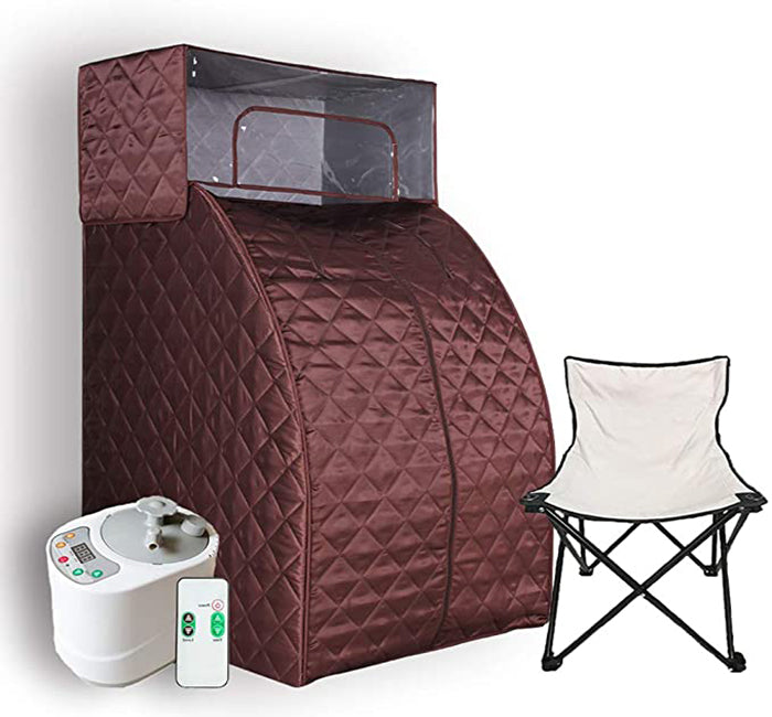 Smartmak Steam Sauna Set, with Head Cover, Chair and 2L Steamer