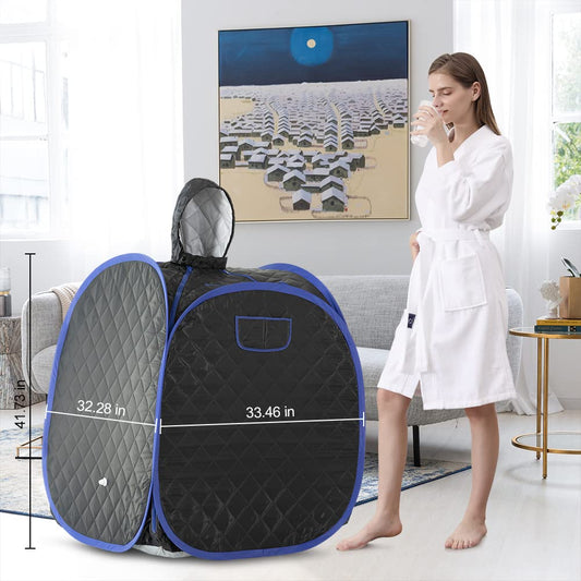 Smartmak Portable Steam Sauna Kit, Include Tent with Hat and 2L Steamer