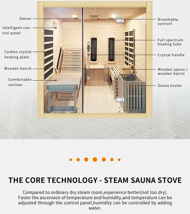 Smartmak® Steam and Far-infrared Hybrid Sauna - Refresh 2