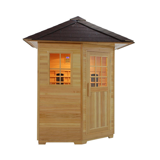 Smartmak® 2-4 Person Sauna Wood Dry Infrared Outside Sauna Refresh 7