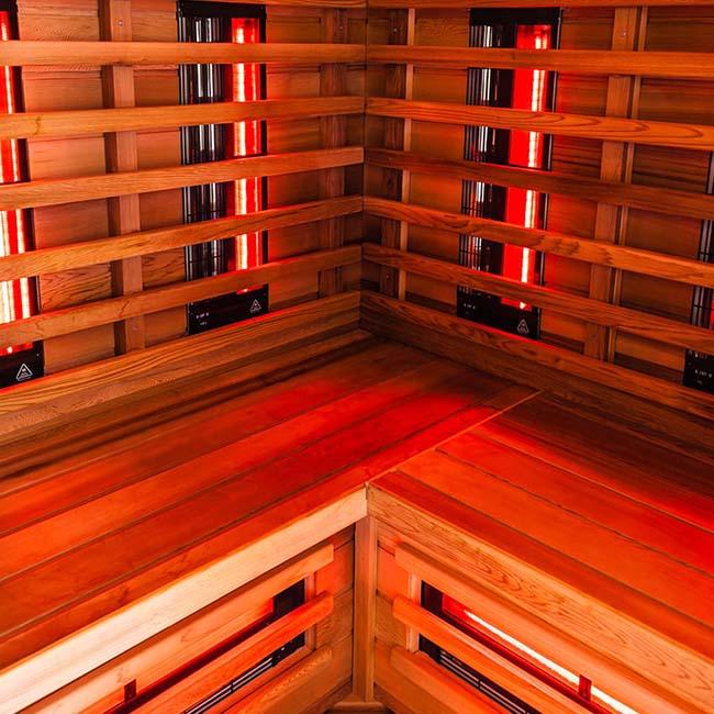 Smartmak® Solid Hemlock Wooden Infrared Spa Sauna Steam Room 6KW For 5 Person Luxury 1